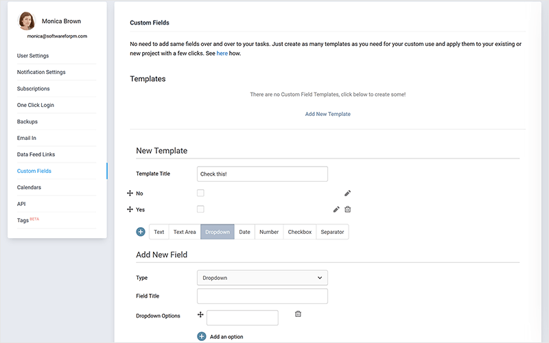 custom fields