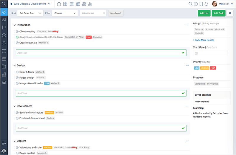 project dashboard