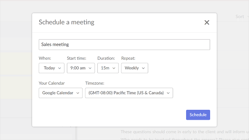 schedule meeting